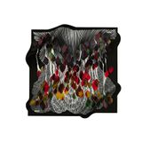Aker Desenli Eşarp, 90x90, 5003146324, Siyah, kadın