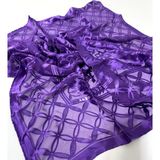 Aker Devore Eşarp - Ipek ve Viskon Karışımı Yazlık Eşarp -4806718-393 - Mor - 90 x 90 cm