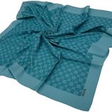 Aker Elegance Monogram Eşarp - Petrol Mavi 923