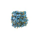 Aker Hediyelik 50 Adet Nazar Boncuğu Sarı Çengelli Iğneli Mavi (1 Cm * 1,5 Cm) – Duvar Dekorasyon Ürünü