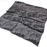 Aker Ipek Eşarp - 8925701-312 Gri Siyah Sura - 90 x 90 cm - Gri - Siyah