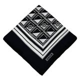 Aker İpek Eşarp - 8968713-912 Siyah Ekru Twill