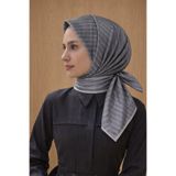 Aker Jakarlı Sura İpek Eşarp 7208405 - 372 SYR52531 Koyu Gri Gümüş Simli Desen