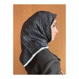 Aker Jakarlı Sura İpek Eşarp IST 7208405 - 312 Siyah Gümüş Simli Desen