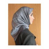 Aker Jakarlı Sura İpek Eşarp IST 7208405 - 372 Koyu Gri Gümüş Simli Desen