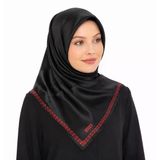 Aker Kenar Bordürlü Taşlanmış İpek Eşarp - 06596