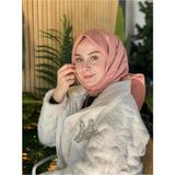 Aker Koza %50 Floush %50 Cotton Eşarp -1050950-04 - 100 x 100 cm - Kiremit