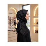 Aker Kristal Eşarp - Düz Renk - Taş İşleme Logolu - 911 - Siyah
