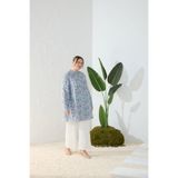 Aker Mavi Hakim Yaka Desenli Tunik