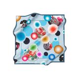 Aker Mavi Karma Desen Tivil Ipek Eşarp 8806713-922, Karışık, 90X90