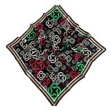 Aker Siyah Geometrik Desen Tivil İpek Eşarp 35629