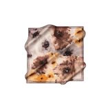 Aker Turuncu - Kahverengi 90X90 İpek Krep Saten Eşarp