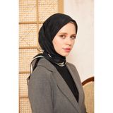 Aker Yaz Serinliği Pamuk İpek Eşarp - 7208221-412 Siyah Krem