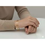 Akfecan Çelik 316L Üçlü Ajda Bilezik 60Mm