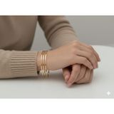 Akfecan Çelik 316L Üçlü Ajda Bilezik 65MM - Altın