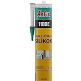 Akfix 1100E Genel Amaçlı Silikon Elastik Yapıştırıcı, Banyo Mutfak Cam Montaj ve İzolasyon İçin (Beyaz)