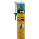 Akfix 1100E Genel Amaçlı Silikon Elastik Yapıştırıcı, Banyo Mutfak Cam Montaj ve İzolasyon İçin (Şeffaf)