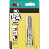 Akfix 303 Süper Japon Yapıştırıcısı, Hızlı Kuruyan Siyanoakrilat, Metal Cam Kauçuk Plastik için Güçlü Yapıştırıcı, 3g