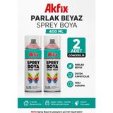 Akfix Glossy Whıte Parlak Beyaz Sprey Boya 2 Adet Ral 9003