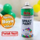 Akfix Kalici Akrilik Sprey Boya Parlak Yesil 400 Ml Tasarim Metal Ahsap Plastik Beton Yuzey Boyama
