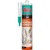 Akfix Montaj Silikonu Beyaz Kartonpiyer Ahşap Fayans Seramik Tuğla Pervaz Köpük Süpürgelik Pvc Süs Ürünleri Yapıştırır 310 ml