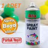 Akfix Parlak Yeşil Sprey Boya 400 ml Iç ve Dış Kullanım Tüm Yüzeyler 1 Adet