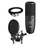 AKG Perception P120 Ses Kartı + Stand + Filtre Kablo + Mikrofon Full Set