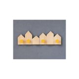 Akgül ev ve bahçe tekstil mobilya Askılık Ahşap Duvar Askılığı Çocuk Odası Montessori Eğitici 4’lü Çanta Mont Hırka Askısı 55 × 14 cm