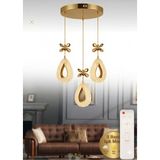 Akgül Lalin Gold Kumandalı 3lü Avize - 3 Başlıklı