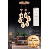 Akgül Lalin Gold Kumandalı 6lı Avize - 6 Başlıklı