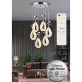 Akgül Lalin Krom Kumandalı 6lı Avize - 6 Başlıklı
