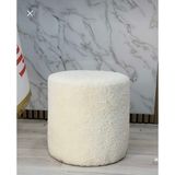 Akgün Furniture Çok Amaçlı Dekoratif Silinfir Puf Koltuk - Bej - Krem Rengi