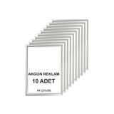 AKGÜN REKLAM A4 (21X30) alt ve üst profilleri Alüminyum Çerçeve Açılır Kapanır Gönye Köşe 25mm 10 Adet