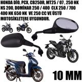 Akgüneş Motogaraj 0 mm Evrensel Motosiklet Ayna Aparatı – 250 cc ve Üzeri Motorlarla Uyumlu Dayanıklı Bağlantı Adaptörü - 10mm