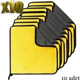 Akgüneş Motogaraj 10 Adet Mikrofiber Temizlik Bezi – Çizmez, Toz Tutmaz, Ultra Emici 30X30 cm - Sarı - Gri