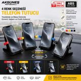 Akgüneş Motogaraj Araç Içi Torpido & Masa Telefon Tutucu 6,3 Inç Uyumlu Abs Masaüstü Telefon Standı - Sarı