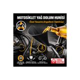 AKGÜNEŞ MOTOGARAJ Motosiklet ve Otomobiller İçin Yağ Dolum Hunisi – 360 Derece Koruma Demirli Motorlara Uyumlu