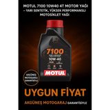 Akgüneş Motogaraj Motosiklet Yağ Bakım Seti – Uygun Fiyatlı Komple Bakım Paketi (Yağ + Filtre Seti) - MOTUL 7100 1 LT