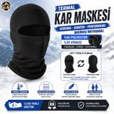 Akgüneş Motogaraj Termal Kar Maskesi Balaklava Motosiklet, Kayak, Snowboard Ve Bisiklet İçin Rüzgar Geçirmez Boyunluklu Kışlık Yüz Maskesi Siyah