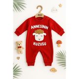 AKİ MODA KİDS %100 pamuklu annesinin kuzusu baskılı bebek tulumu