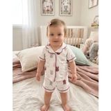 Aki Moda Kids Aki Moda Kıds %100 Pamuk Tavşan Desenli Kız Bebek Pijama Takımı Kısa Kollu Yazlık - 12 - 18 Ay - 002-Pembe