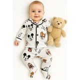 Aki Moda Kids Aki Moda Kıds Aki Moda Kids Kız Erkek Unısex Pijama Takımı Alt Üst 2 Parça Pamuklu - 6 - 9 Ay - 0-Beyaz