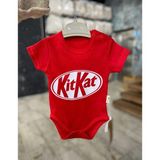 Aki Moda Kids Aki Moda Kıds Kitkat Desenli Kırmızı Kısa Kollu Bebek Zıbın - 6 - 9 Ay - 023-Kırmızı