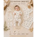 Aki Moda Kids Aki Moda Kıds Safari Desenli 7’li Yenidoğan Hastane Çıkışı Seti %100 Pamuk - 00-Beyaz