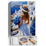 Akihabara Sayılarla Boyama Hobi Seti Çerçeveli Numaralı Tuval Fırça Boya Dahil 40x50 Cm - MAVİ BODRUM