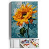 Akihabara Sayılarla Boyama Hobi Seti Çerçeveli Numaralı Tuval Fırça Boya Dahil 40x50 Cm - YAĞLI AYÇİÇEĞİ