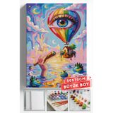 Akihabara Sayılarla Boyama Hobi Seti Çerçeveli Numaralı Tuval Fırça Boya Dahil 50x70 (BÜYÜK BOY) Cm - SALVADOR BALON