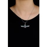 Akik ve Markazit Taşlı Küçük Boy Unisex Ahura Mazda Gümüş Kolye