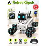 Akıllı Aı Robot Köpek Kumandalı Ses Kontrollü Akrobatik Hareketli Işık Sesli Efektli Şarjlı Oyuncak
