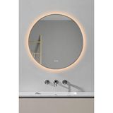 Akıllı Ayna Buhar Tutmayan 3 Renk Ledli Dekoratif Banyo Duvar Ofis Lavabo Aynası 75 Cm